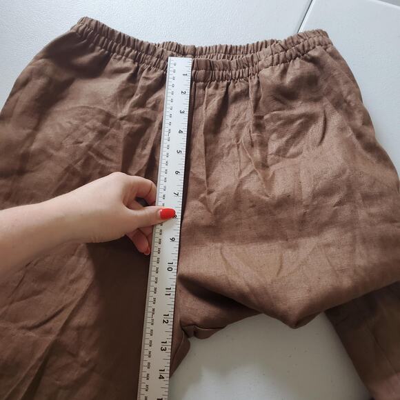 IC Collection Pants Womens Medium Linen Pull On Elastic Waist Made in USA 3474P - Picture 6 of 9